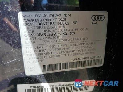 Zdjęcie 13 z 13 samochodu: 2015 AUDI Q5 PREMIUM PLUS VIN:WA1LFAFP9FA051855 - miniatura
