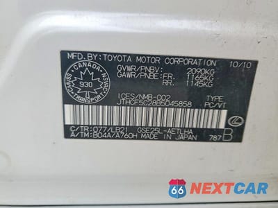 Zdjęcie 12 z 12 samochodu: 2011 LEXUS IS 250 VIN:JTHCF5C28B5045858 - miniatura
