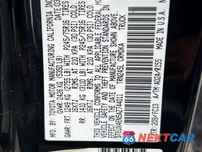 Zdjęcie 11 z 11 samochodu: 2010 TOYOTA TACOMA ACCESS CAB VIN:5TEUX4EN5AZ744011 - miniatura