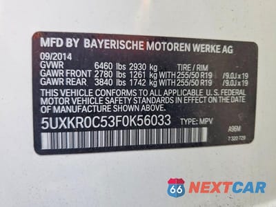 Zdjęcie 14 z 14 samochodu: 2015 BMW X5 XDRIVE35I VIN:5UXKR0C53F0K56033 - miniatura