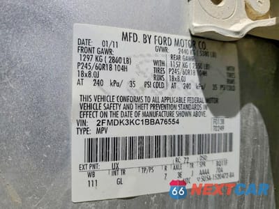 Zdjęcie 13 z 13 samochodu: 2011 FORD EDGE LIMITED VIN:2FMDK3KC1BBA76554 - miniatura