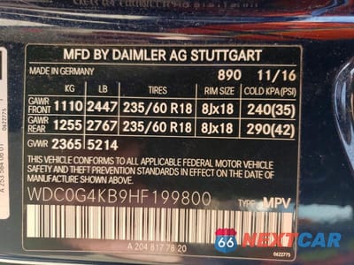 Zdjęcie 12 z 12 samochodu: 2017 MERCEDES-BENZ GLC 300 4MATIC VIN:WDC0G4KB9HF199800 - miniatura