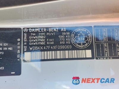 Zdjęcie 13 z 13 samochodu: 1999 MERCEDES-BENZ SLK 230 KOMPRESSOR VIN:WDBKK47F4XF098069 - miniatura