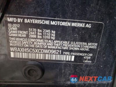 Zdjęcie 12 z 12 samochodu: 2012 BMW 528 XI VIN:WBAXH5C5XCDW09621 - miniatura