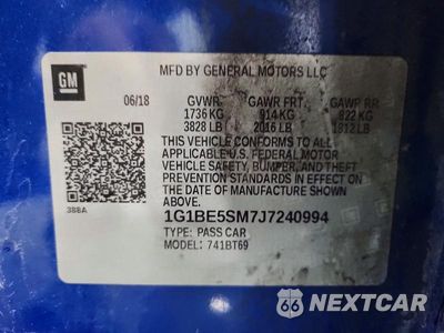 Zdjęcie 13 z 13 samochodu: 2018 CHEVROLET CRUZE LT VIN:1G1BE5SM7J7240994 - miniatura