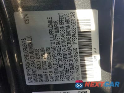 Zdjęcie 12 z 12 samochodu: 2024 HONDA ACCORD EX VIN:1HGCY1F30RA052542 - miniatura