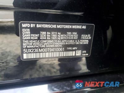 Zdjęcie 13 z 13 samochodu: 2026 BMW X7 XDRIVE40I VIN:5UX23EM00T9410061 - miniatura