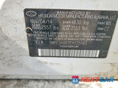 Zdjęcie 12 z 12 samochodu: 2015 HYUNDAI SONATA LIMITED 2.0T VIN:5NPE34AB2FH125193 - miniatura