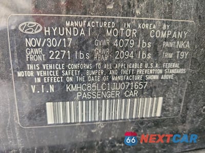 Zdjęcie 12 z 12 samochodu: 2018 HYUNDAI IONIQ LIMITED VIN:KMHC85LC1JU071657 - miniatura
