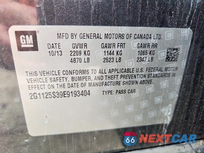 Zdjęcie 12 z 12 samochodu: 2014 CHEVROLET IMPALA LT VIN:2G1125S39E9193404 - miniatura