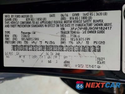 Zdjęcie 12 z 12 samochodu: 2016 FORD FIESTA SE VIN:3FADP4BJ9GM182417 - miniatura
