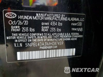 Zdjęcie 13 z 13 samochodu: 2021 HYUNDAI SONATA SEL VIN:5NPEL4JA3MH087459 - miniatura