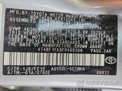 Zdjęcie 12 z 12 samochodu: 2015 TOYOTA CAMRY LE VIN:4T4BF1FK8FR468308 - miniatura