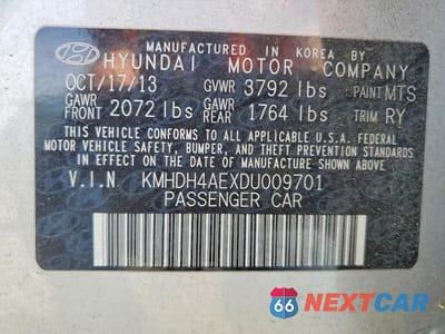 Zdjęcie 13 z 13 samochodu: 2013 HYUNDAI ELANTRA LIMITED VIN:KMHDH4AEXDU009701 - miniatura