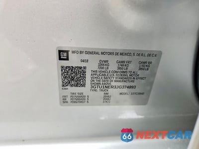 Zdjęcie 12 z 12 samochodu: 2018 GMC SIERRA C1500 SLT VIN:3GTU1NER3JG374893 - miniatura