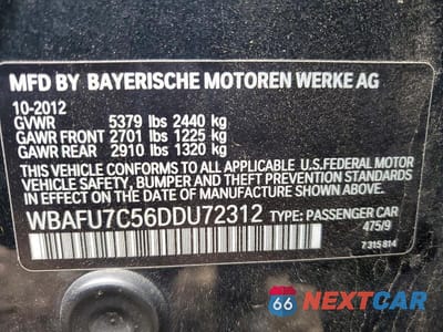 Zdjęcie 12 z 12 samochodu: 2013 BMW 535 XI VIN:WBAFU7C56DDU72312 - miniatura