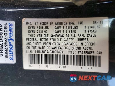 Zdjęcie 12 z 12 samochodu: 2012 ACURA TL VIN:19UUA8F53CA009498 - miniatura