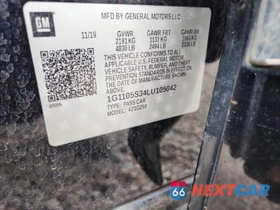 Zdjęcie 12 z 12 samochodu: 2020 CHEVROLET IMPALA PREMIER VIN:1G1105S34LU105042 - miniatura