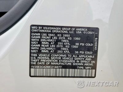 Zdjęcie 13 z 13 samochodu: 2021 VOLKSWAGEN ATLAS CROSS SPORT SEL R-LINE VIN:1V2SE2CA2MC214677 - miniatura