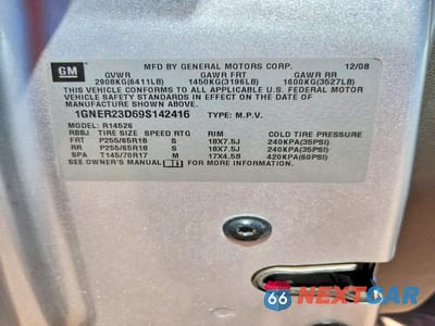 Zdjęcie 13 z 13 samochodu: 2009 CHEVROLET TRAVERSE LT VIN:1GNER23D69S142416 - miniatura