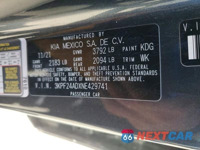 Zdjęcie 12 z 12 samochodu: 2022 KIA FORTE LXS VIN:3KPF24ADXNE429741 - miniatura