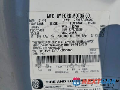 Zdjęcie 12 z 12 samochodu: 2010 FORD F150 SUPERCREW VIN:1FTFW1EV4AKB58866 - miniatura