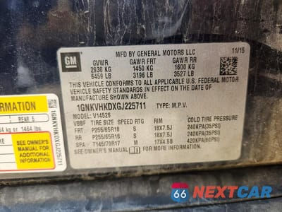 Zdjęcie 13 z 13 samochodu: 2016 CHEVROLET TRAVERSE LT VIN:1GNKVHKDXGJ225711 - miniatura