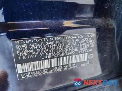 Zdjęcie 12 z 12 samochodu: 2010 LEXUS IS 250 VIN:JTHBF5C22A5113999 - miniatura