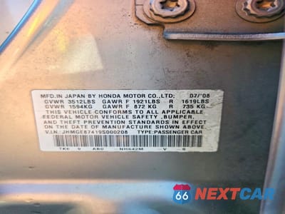 Zdjęcie 12 z 12 samochodu: 2009 HONDA FIT SPORT VIN:JHMGE87419S000208 - miniatura