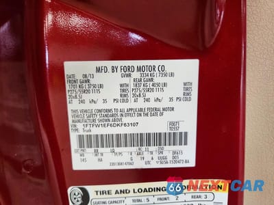 Zdjęcie 12 z 12 samochodu: 2013 FORD F150 SUPERCREW VIN:1FTFW1EF6DKF63107 - miniatura