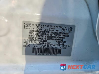 Zdjęcie 13 z 13 samochodu: 2025 NISSAN VERSA S VIN:3N1CN8DV5SL875022 - miniatura
