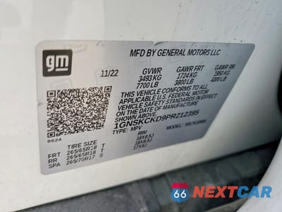 Zdjęcie 13 z 13 samochodu: 2023 CHEVROLET SUBURBAN K1500 LT VIN:1GNSKCKD9PR212395 - miniatura