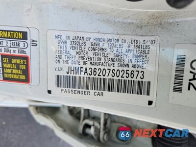 Zdjęcie 13 z 13 samochodu: 2007 HONDA CIVIC HYBRID VIN:JHMFA36207S025673 - miniatura
