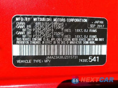 Zdjęcie 13 z 13 samochodu: 2018 MITSUBISHI OUTLANDER VIN:JA4AZ3A38JZ015731 - miniatura