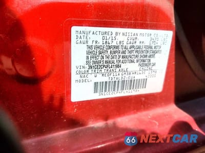 Zdjęcie 12 z 12 samochodu: 2015 NISSAN VERSA NOTE SV VIN:3N1CE2CP4FL411984 - miniatura
