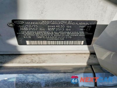Zdjęcie 12 z 12 samochodu: 2015 HYUNDAI SONATA LIMITED 2.0T VIN:5NPE34AB0FH251276 - miniatura