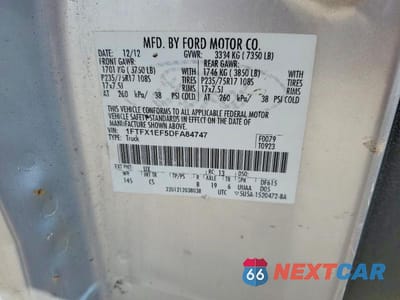 Zdjęcie 12 z 12 samochodu: 2013 FORD F150 SUPER CAB VIN:1FTFX1EF5DFA84747 - miniatura