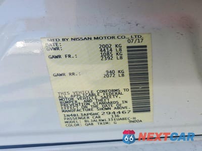 Zdjęcie 12 z 12 samochodu: 2017 NISSAN ALTIMA 3.5 SL VIN:1N4BL3AP6HC294467 - miniatura