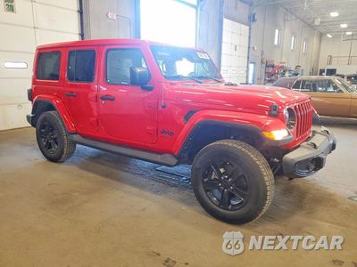 Czwarte zdjęcie samochodu z boku: 2021 JEEP WRANGLER UNLIMITED SAHARA VIN:1C4HJXEN6MW736540 - miniatura