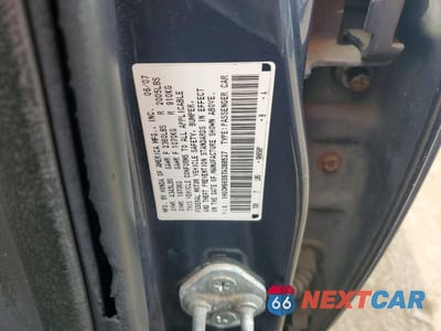 Zdjęcie 12 z 12 samochodu: 2007 HONDA ACCORD EX VIN:1HGCM66597A088527 - miniatura