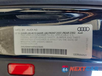 Zdjęcie 13 z 13 samochodu: 2019 AUDI A4 PREMIUM VIN:WAUGMAF44KN020645 - miniatura