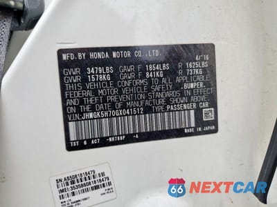 Zdjęcie 13 z 13 samochodu: 2016 HONDA FIT EX VIN:JHMGK5H70GX041512 - miniatura