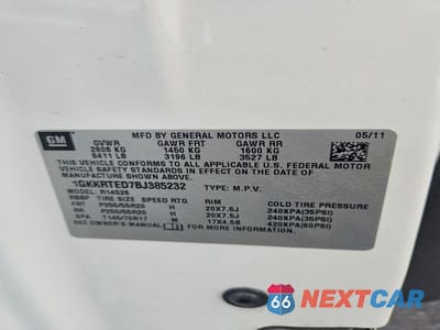 Zdjęcie 14 z 14 samochodu: 2011 GMC ACADIA DENALI VIN:1GKKRTED7BJ385232 - miniatura
