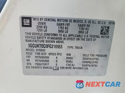 Zdjęcie 12 z 12 samochodu: 2015 CHEVROLET SILVERADO K1500 HIGH COUNTRY VIN:3GCUKTEC0FG216953 - miniatura