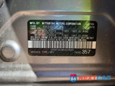 Zdjęcie 13 z 13 samochodu: 2019 MITSUBISHI OUTLANDER SPORT ES VIN:JA4AP3AU9KU019025 - miniatura