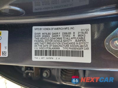 Zdjęcie 12 z 12 samochodu: 2020 HONDA ACCORD SPORT VIN:1HGCV1F39LA060669 - miniatura