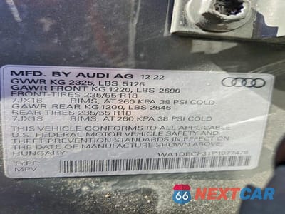 Zdjęcie 13 z 13 samochodu: 2023 AUDI Q3 PREMIUM S LINE 45 VIN:WA1DECF31P1077478 - miniatura