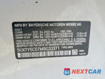 Zdjęcie 14 z 14 samochodu: 2021 BMW X3 XDRIVE30I VIN:5UXTY5C07M9G33371 - miniatura
