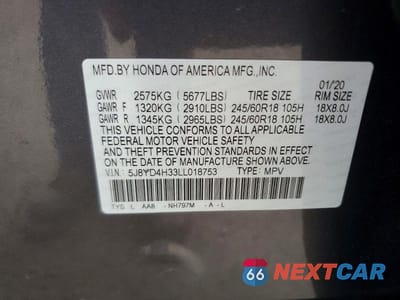 Zdjęcie 13 z 13 samochodu: 2020 ACURA MDX VIN:5J8YD4H33LL018753 - miniatura
