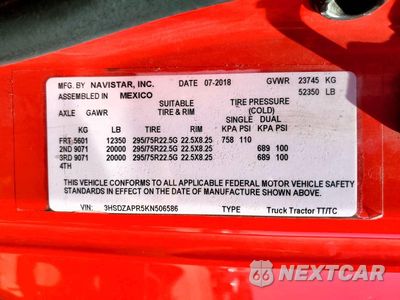 Zdjęcie 10 z 10 samochodu: 2019 INTERNATIONAL LT625 SEMI TRUCK VIN:3HSDZAPR5KN506586 - miniatura
